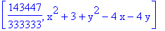 [143447/333333, x^2+3+y^2-4*x-4*y]